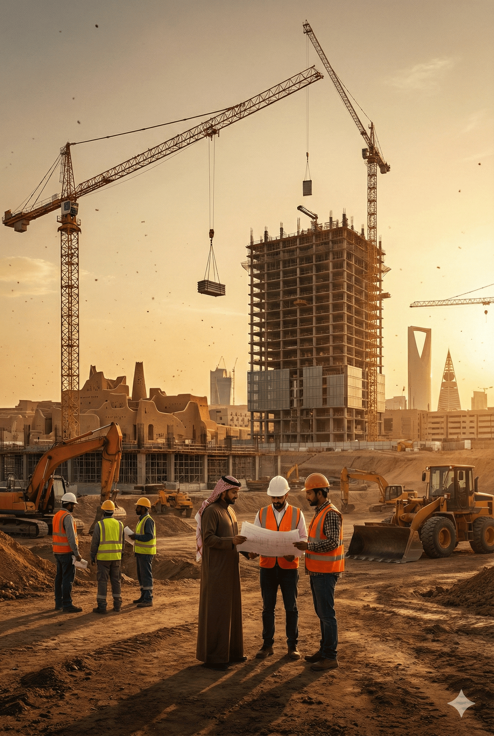 المهندسون وكوادر الشركة في الميدان